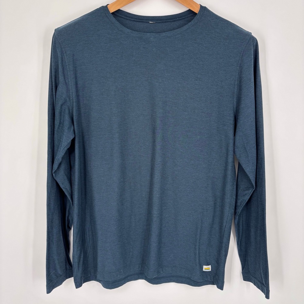 Vuori Strato Tech Tee Long Sleeve Mens XL Blue Heather Performance Shirt
